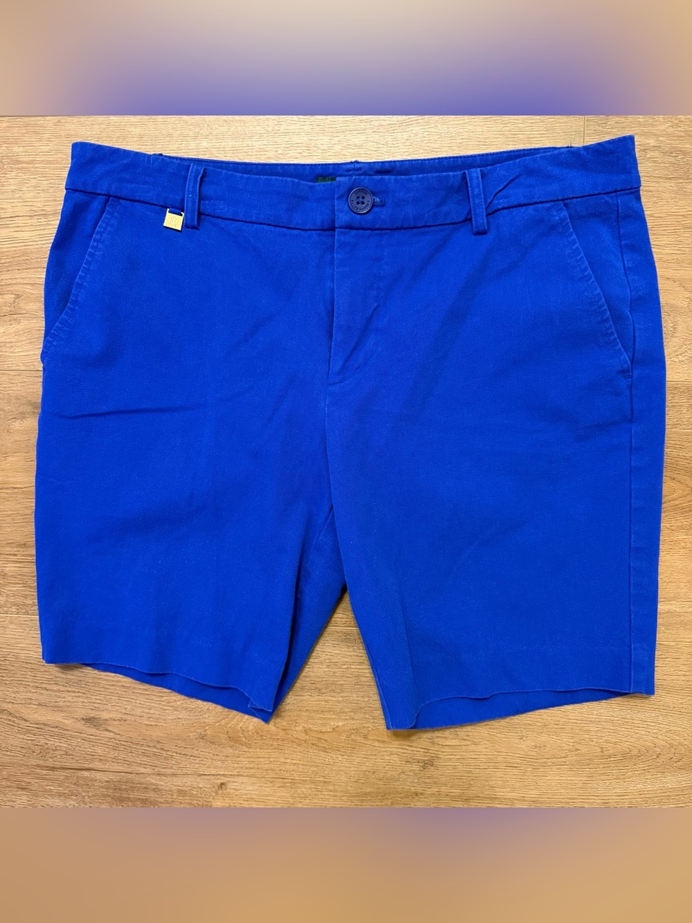 Lauren Ralph Lauren Women's Blue Bermuda Shorts, Stretch Chino Golf LRL, Sz. 8P